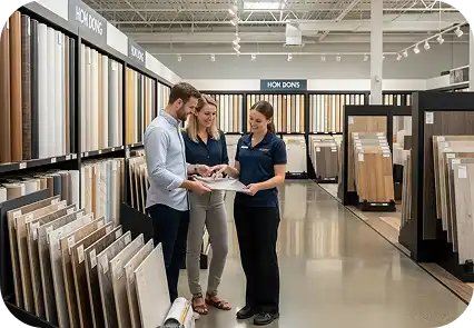 Affordable and durable vinyl flooring installed in a modern Dubai home with a clean wood-look finish.