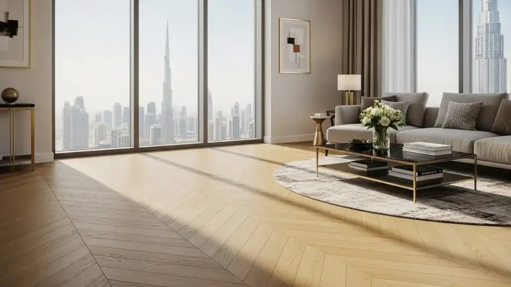 herringbone wooden flooring