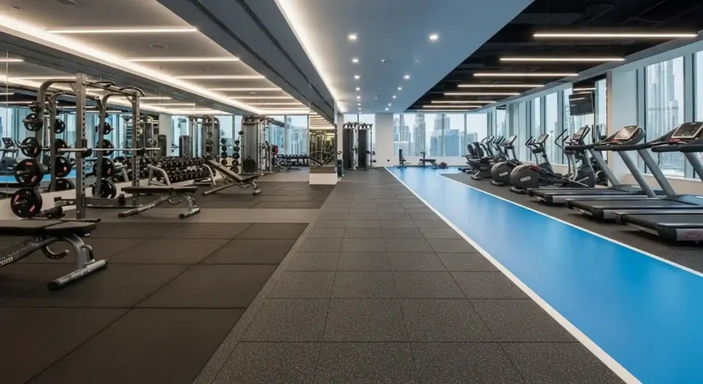gray gym flooring