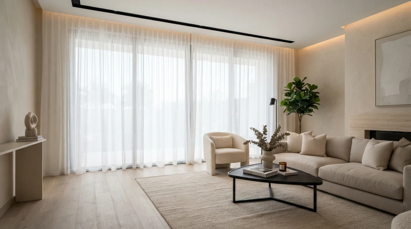 white sheer curtains dubai