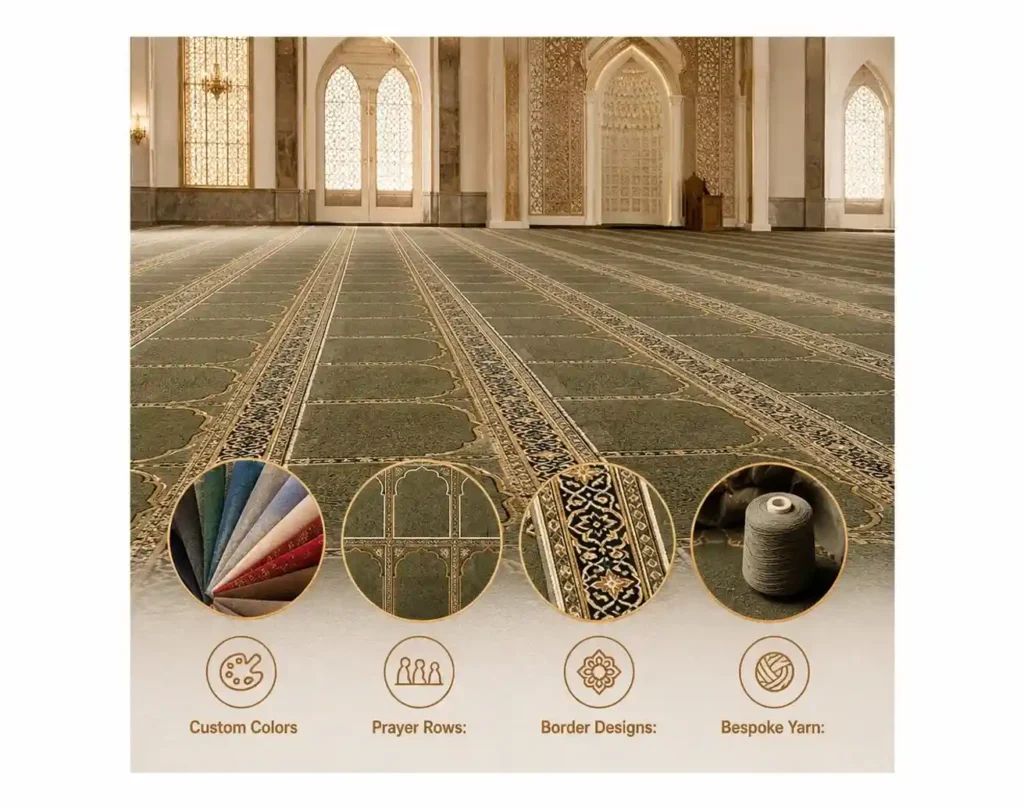 cusotimize mosque carpets according to their choice
