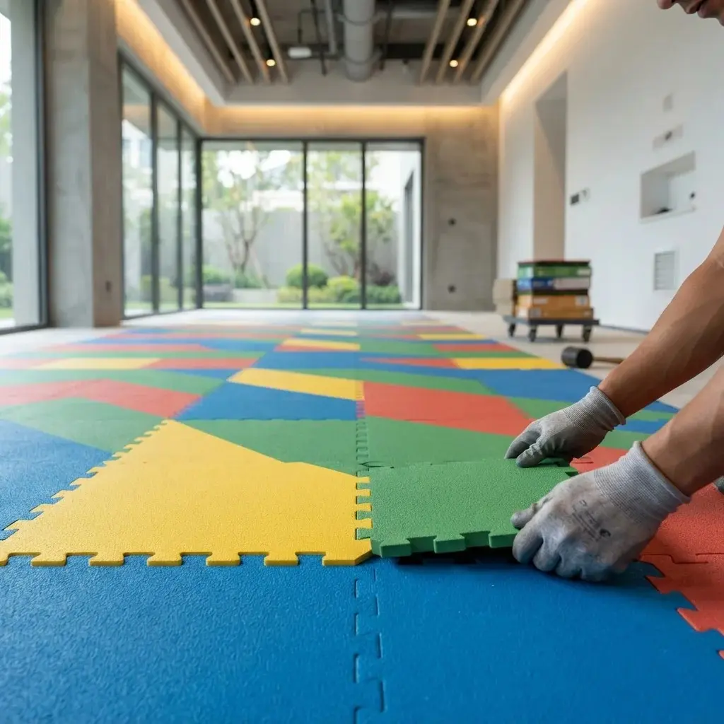 rubber flooring installation