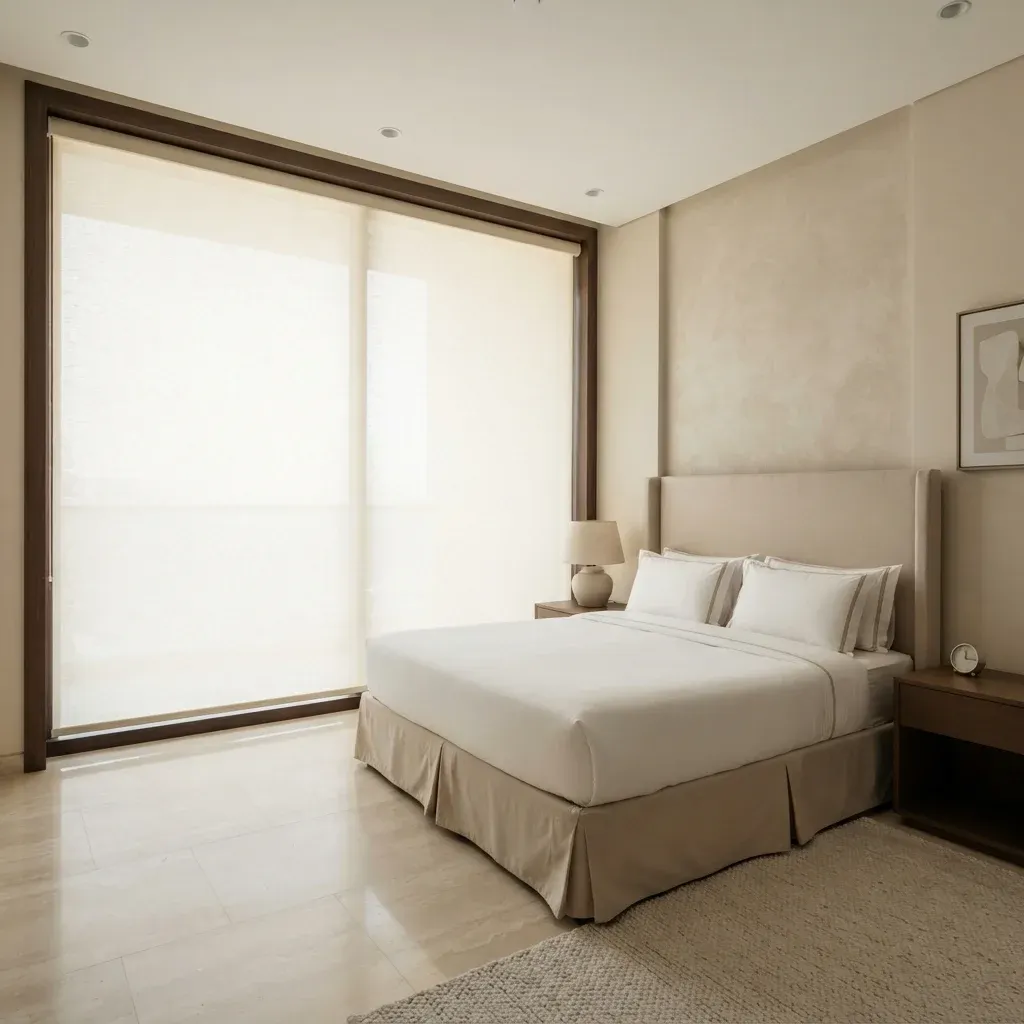Bedroom Light Filtering Roller Blinds Dubai